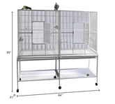 6421 White Double Flight Cage with Divider, Large/64 inchx 21 inch